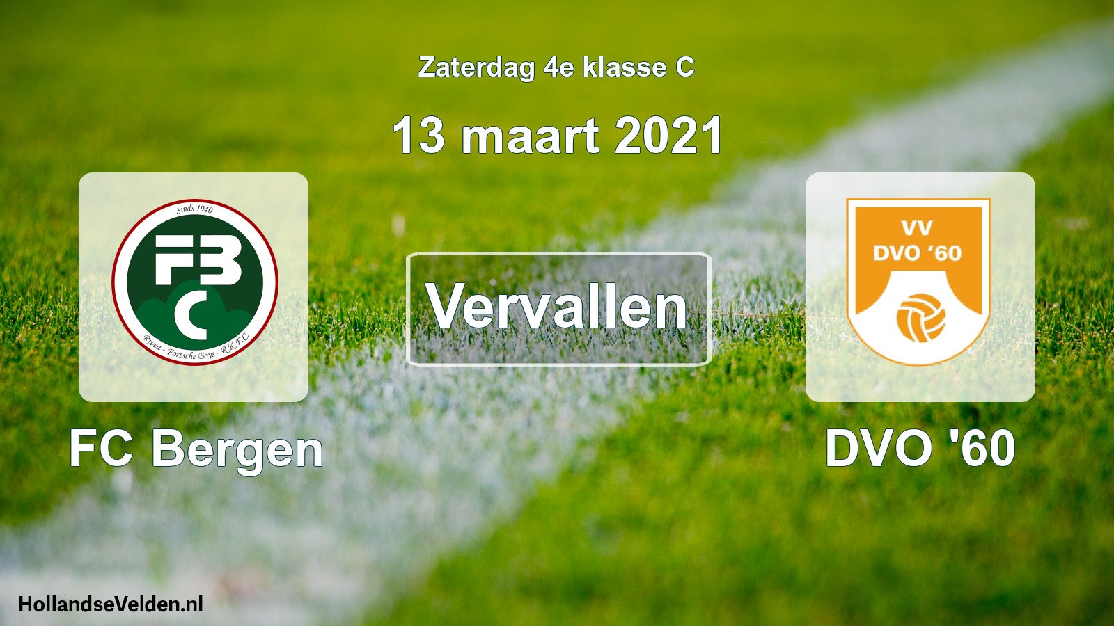 Scheduled Match: FC Bergen - DVO '60 (13 March 2021)