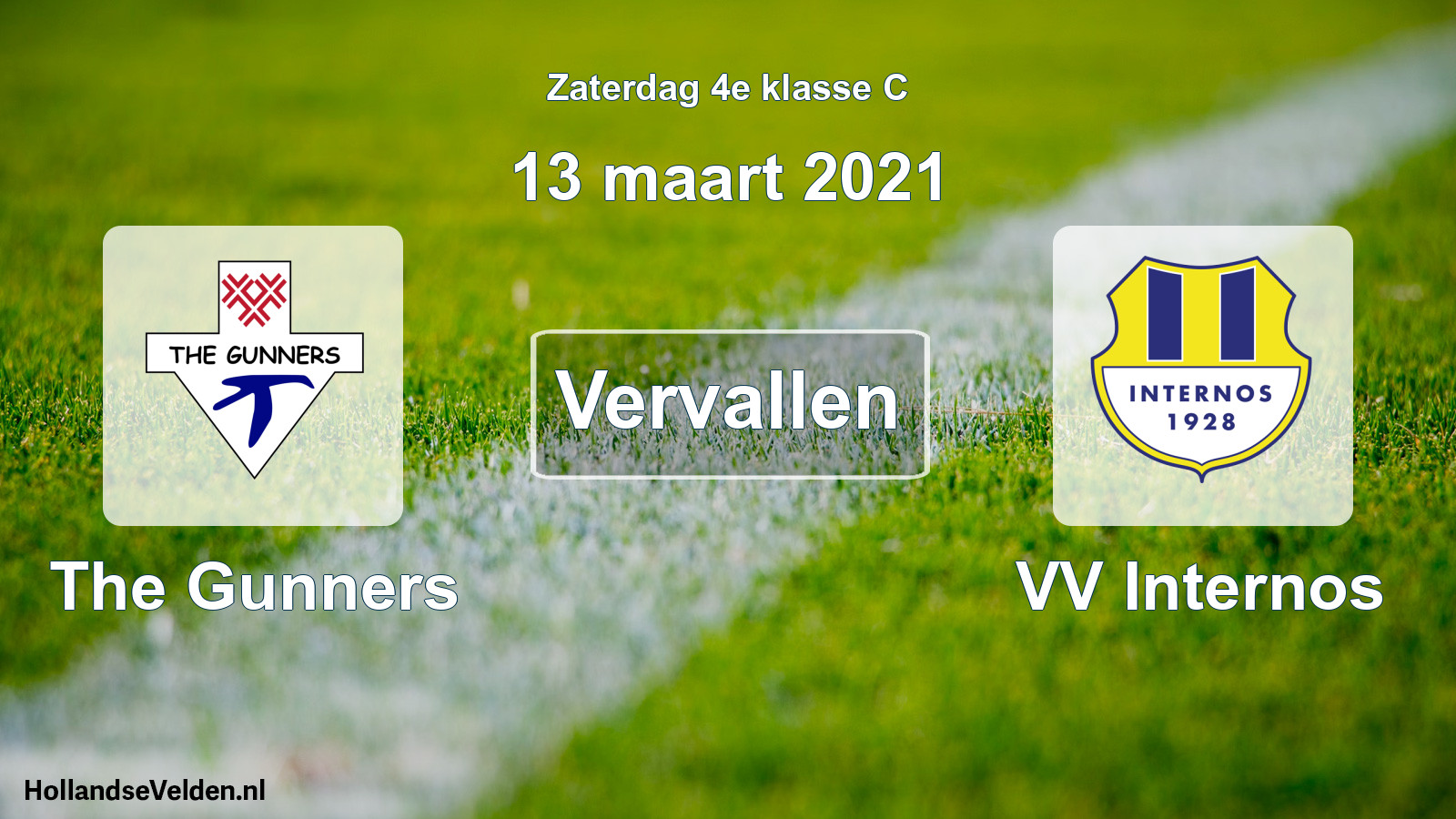 Scheduled Match: The Gunners - VV Internos (13 March 2021)