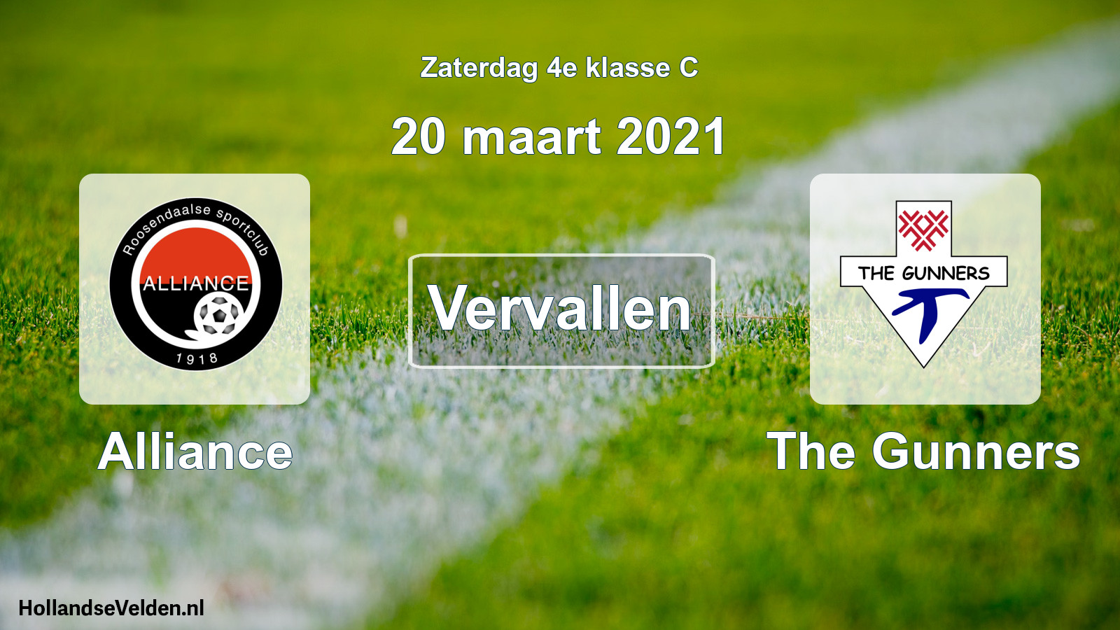 Scheduled Match: Alliance - The Gunners (20 March 2021)
