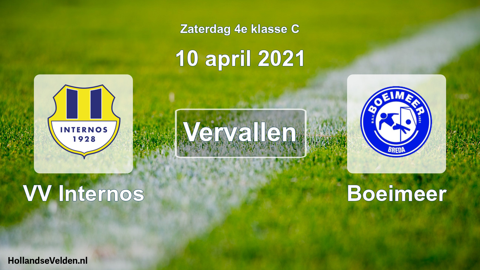 Scheduled Match: VV Internos - Boeimeer (10 April 2021)