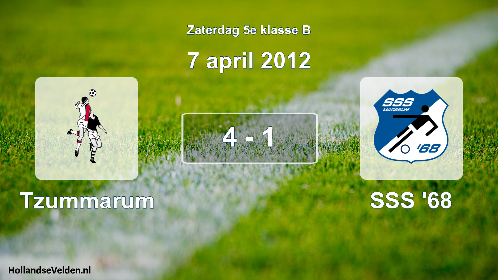 Total number of matches played: Tzummarum - SSS '68 4 - 1 (7 April 2012)