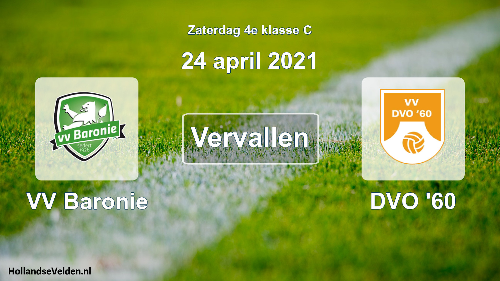 Scheduled Match: VV Baronie - DVO '60 (24 April 2021)