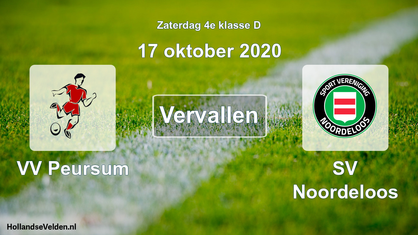 Scheduled Match: VV Peursum - SV Noordeloos (17 October 2020)