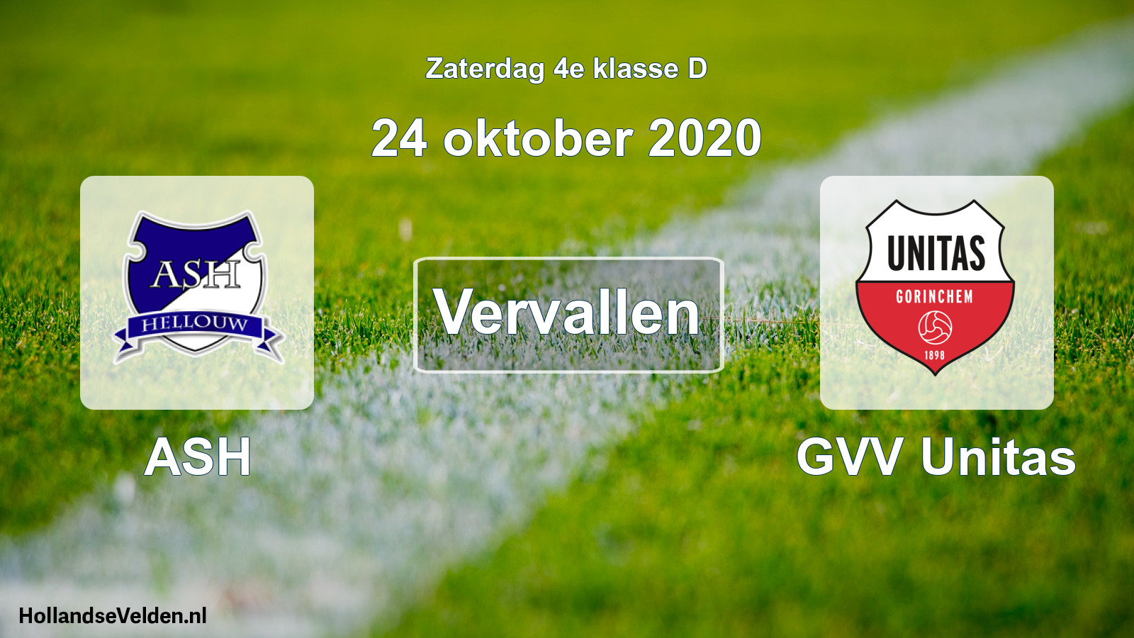 Scheduled Match: ASH - GVV Unitas (24 October 2020)