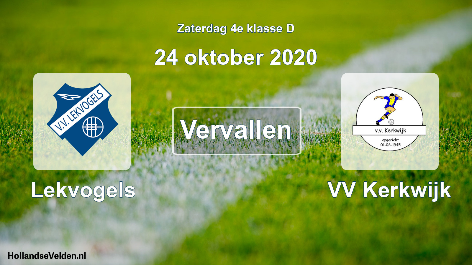 Scheduled Match: Lekvogels - VV Kerkwijk (24 October 2020)