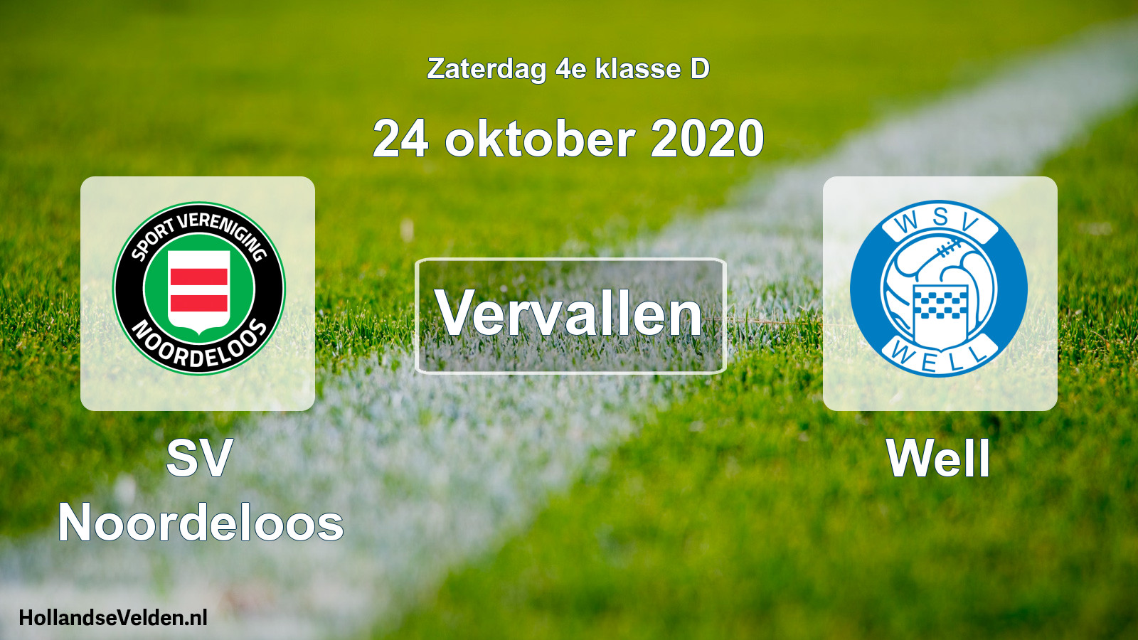 Scheduled Match: SV Noordeloos - Well (24 October 2020)