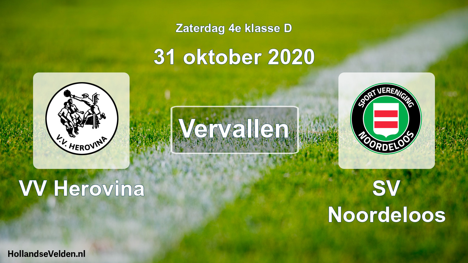 Scheduled Match: VV Herovina - SV Noordeloos (31 October 2020)
