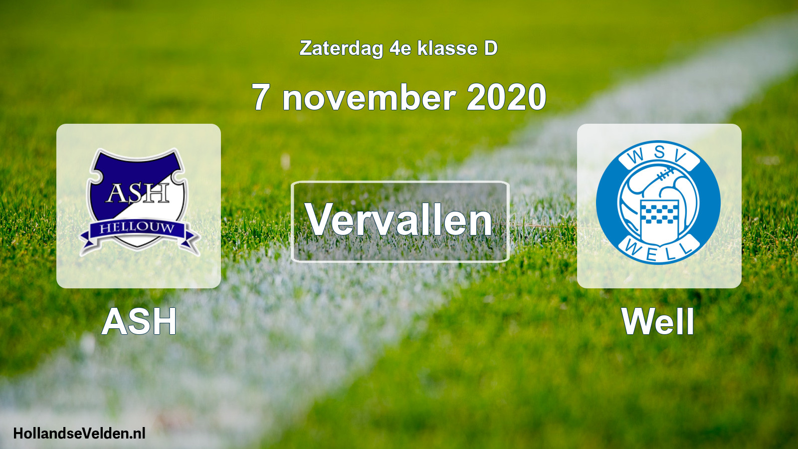Scheduled Match: ASH - Well (7 November 2020)