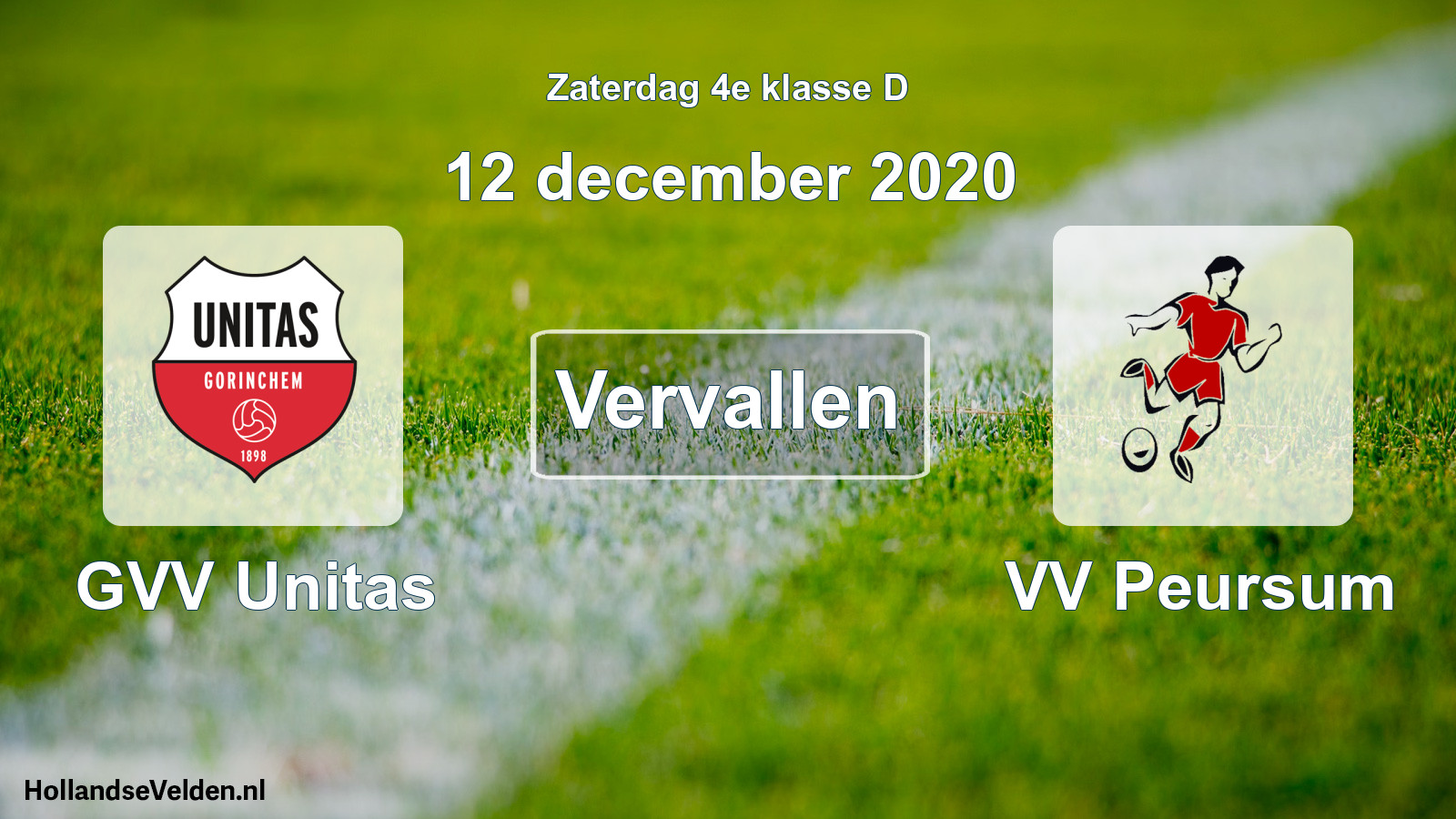 Scheduled Match: GVV Unitas - VV Peursum (12 December 2020)