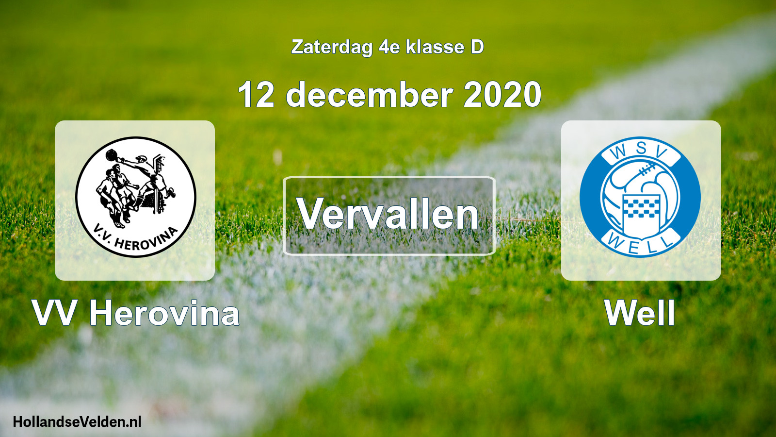 Scheduled Match: VV Herovina - Well (12 December 2020)