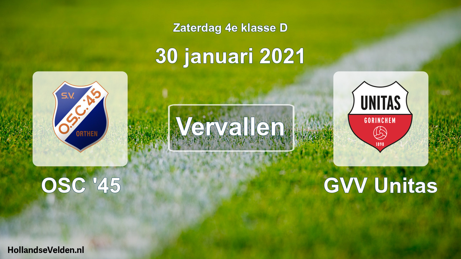 Scheduled Match: OSC '45 - GVV Unitas (30 January 2021)