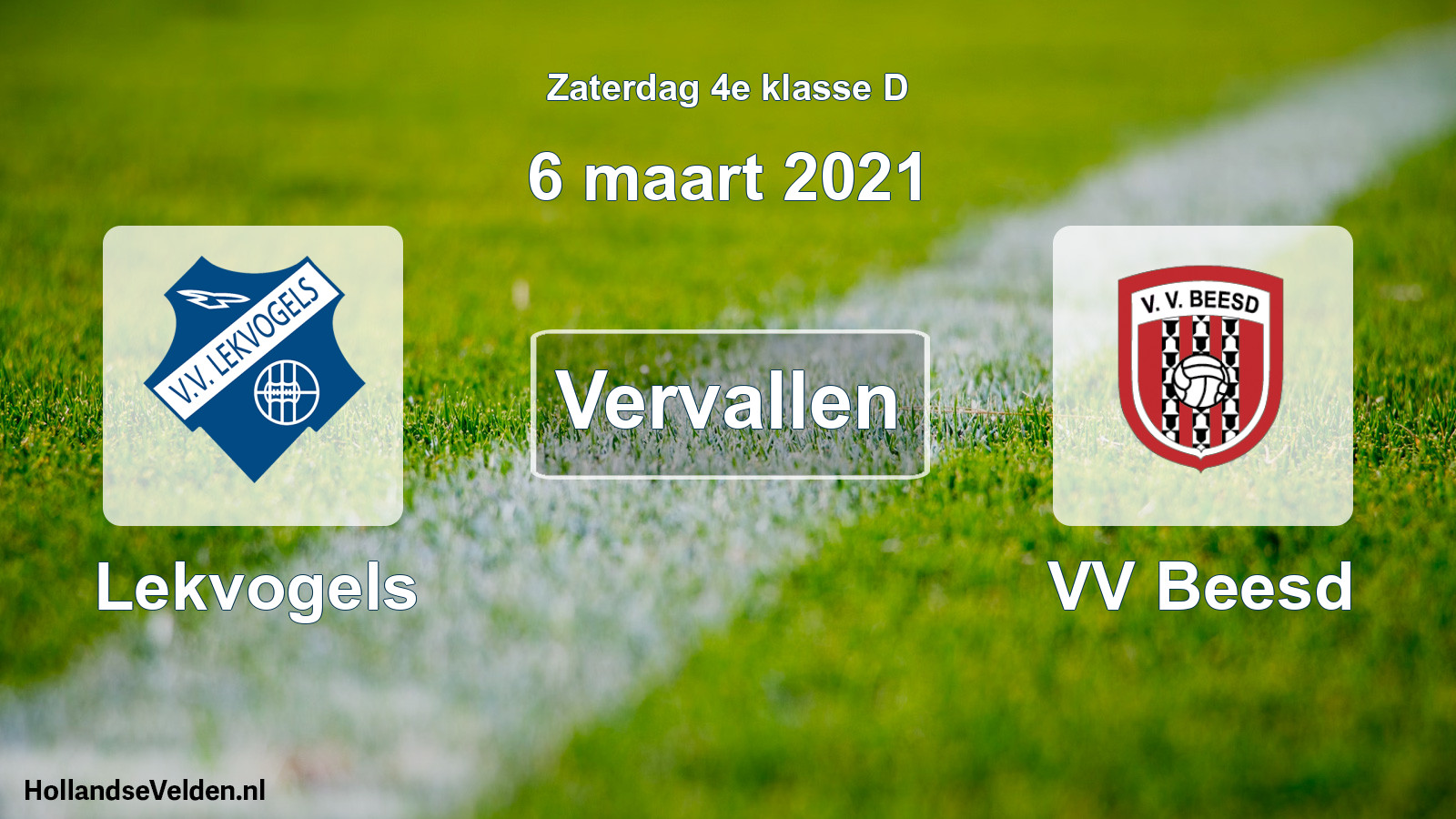 Scheduled Match: Lekvogels - VV Beesd (6 March 2021)