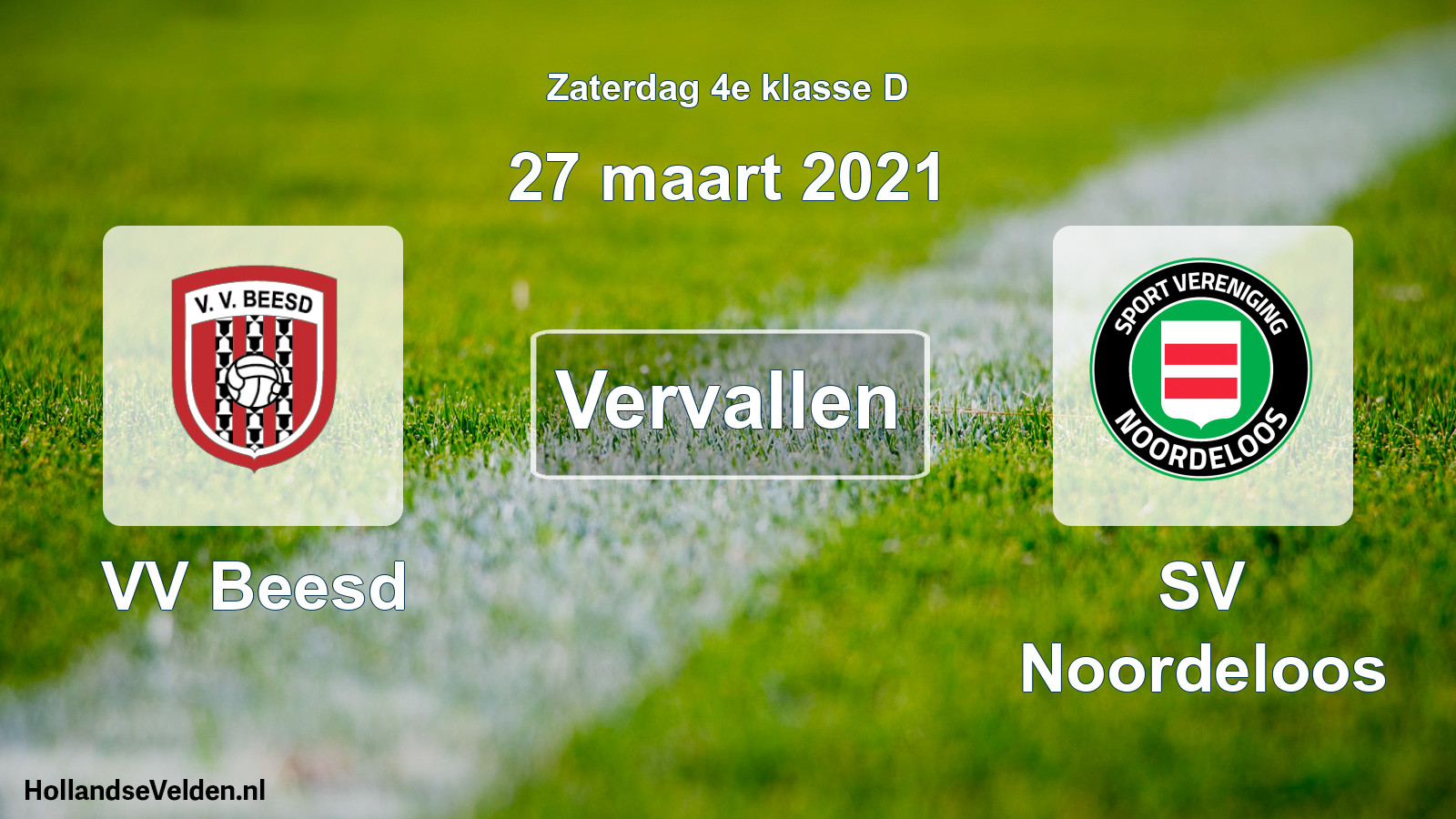Scheduled Match: VV Beesd - SV Noordeloos (27 March 2021)