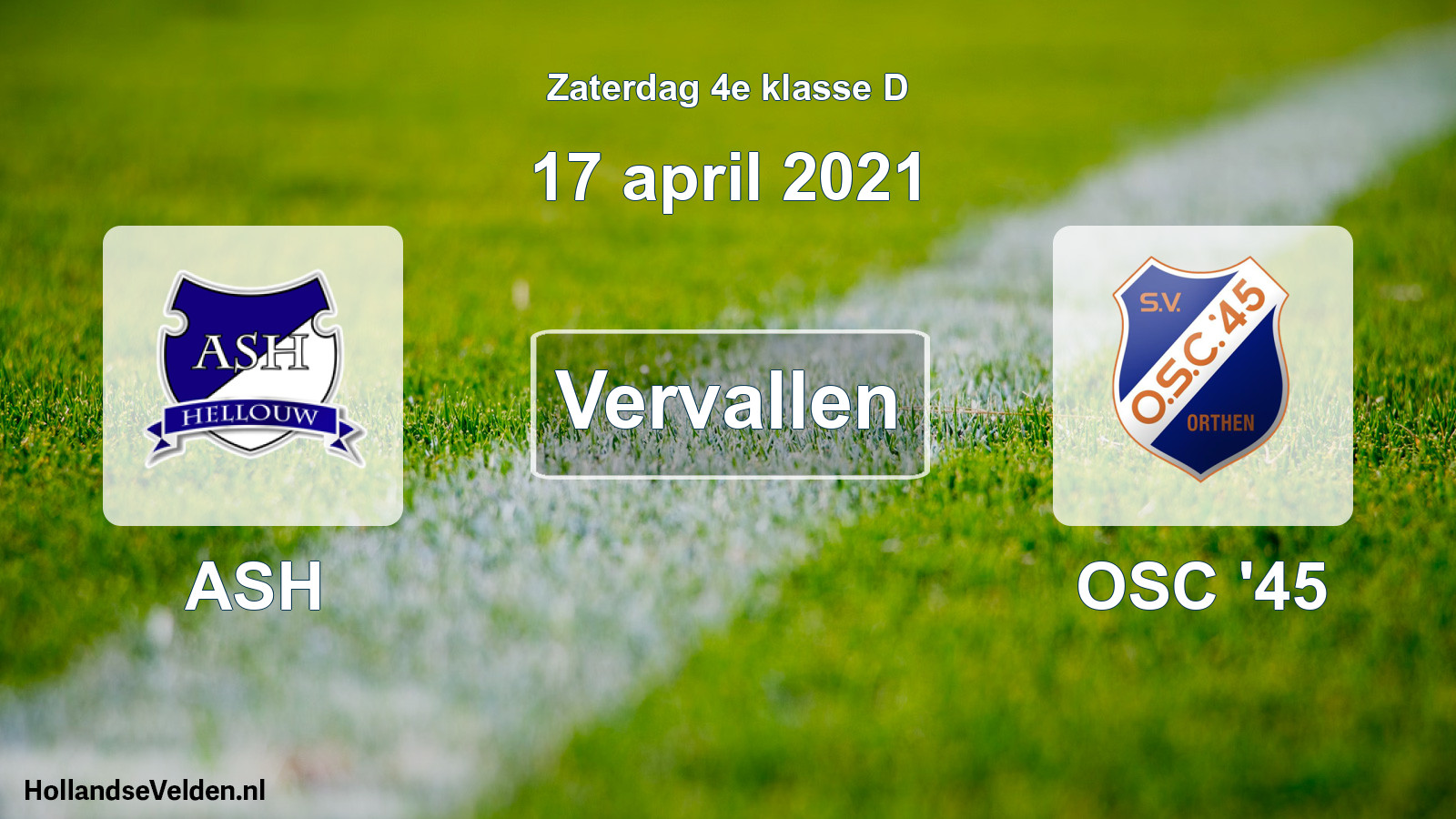 Scheduled Match: ASH - OSC '45 (17 April 2021)
