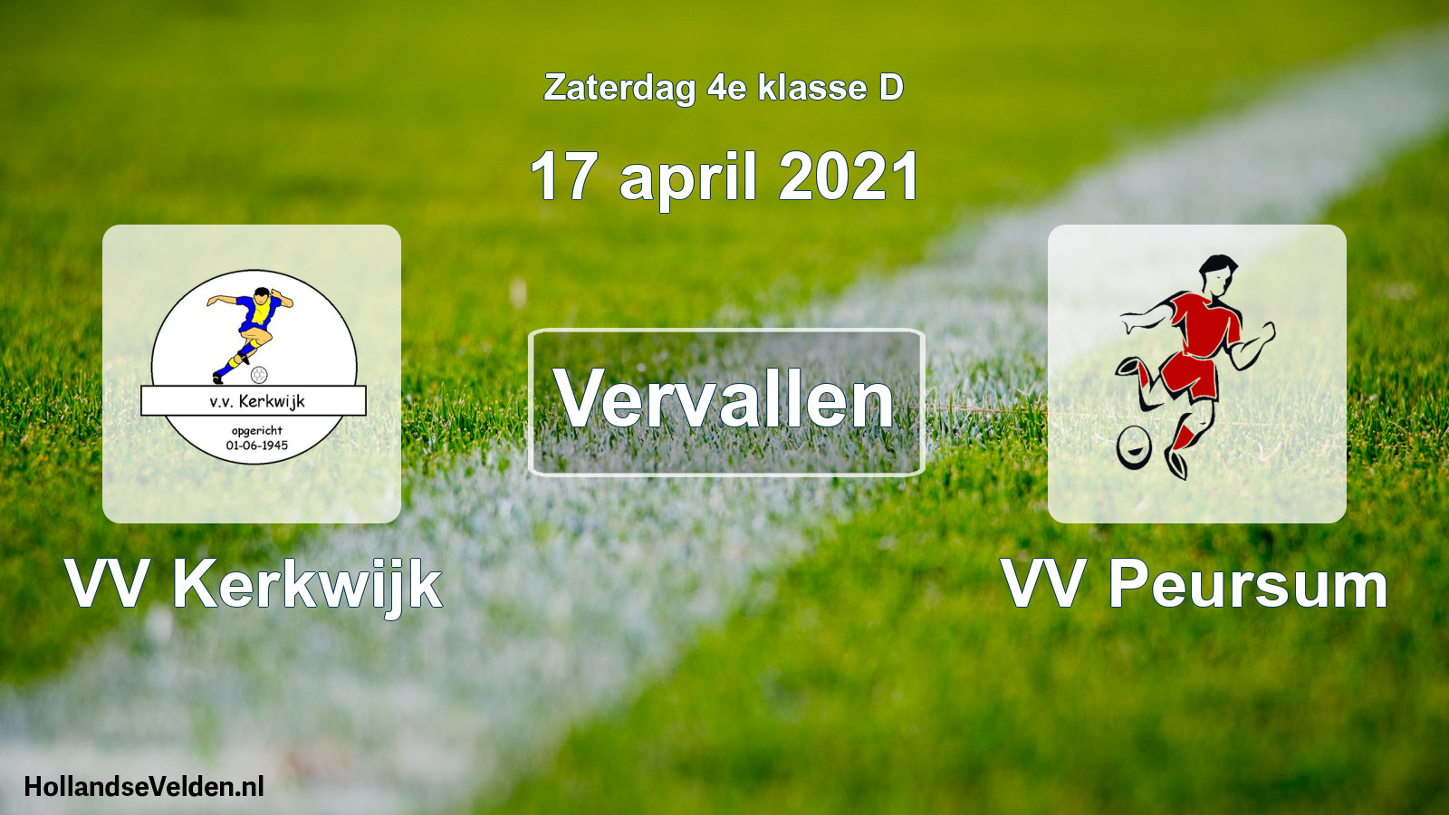 Scheduled Match: VV Kerkwijk - VV Peursum (17 April 2021)