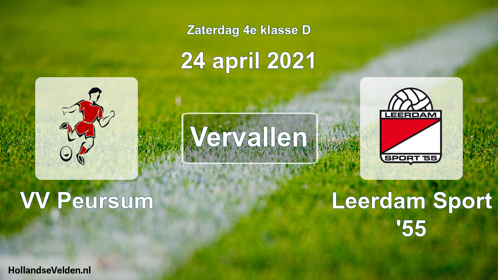 Scheduled Match: VV Peursum - Leerdam Sport '55 (24 April 2021)