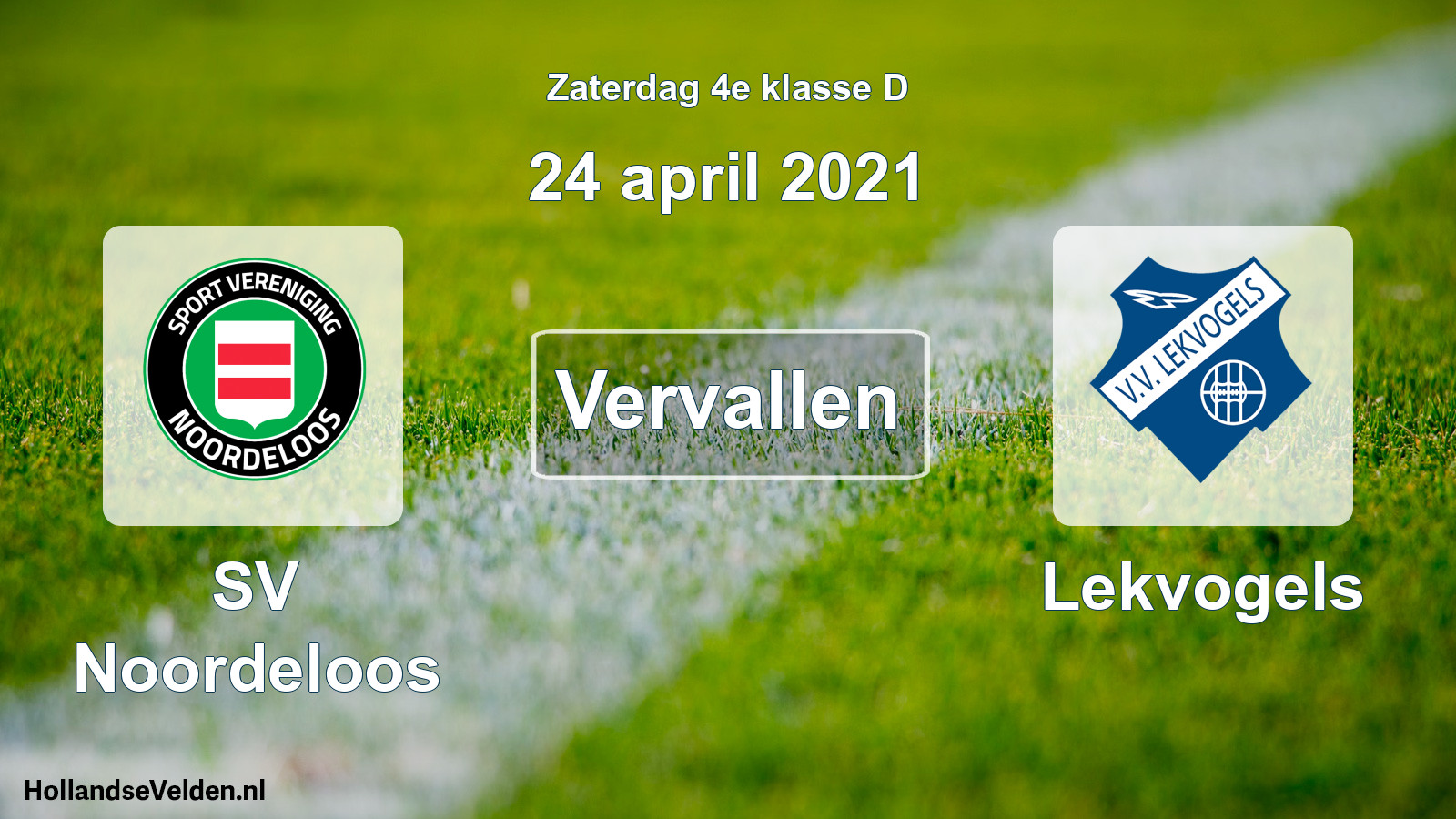 Scheduled Match: SV Noordeloos - Lekvogels (24 April 2021)