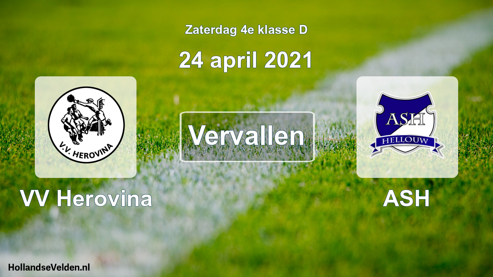 Scheduled Match: VV Herovina - ASH (24 April 2021)
