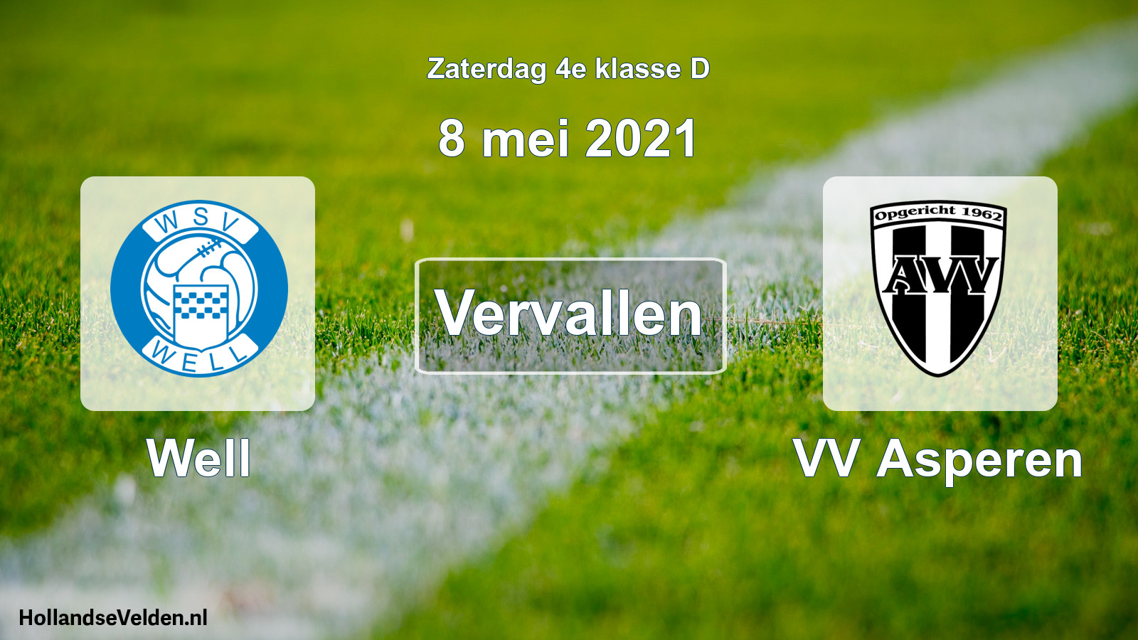Scheduled Match: Well - VV Asperen (8 May 2021)