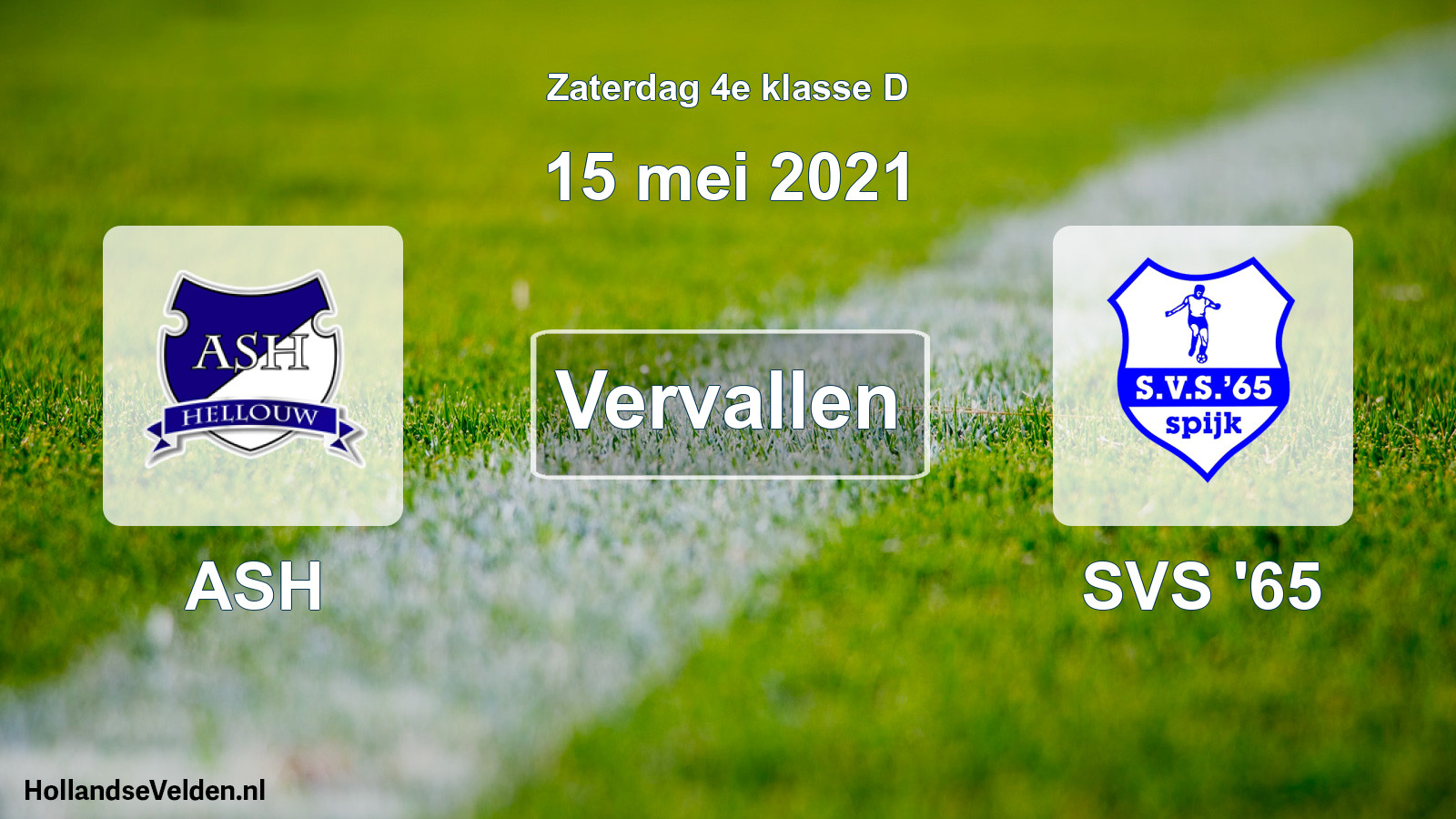 Scheduled Match: ASH - SVS '65 (15 May 2021)
