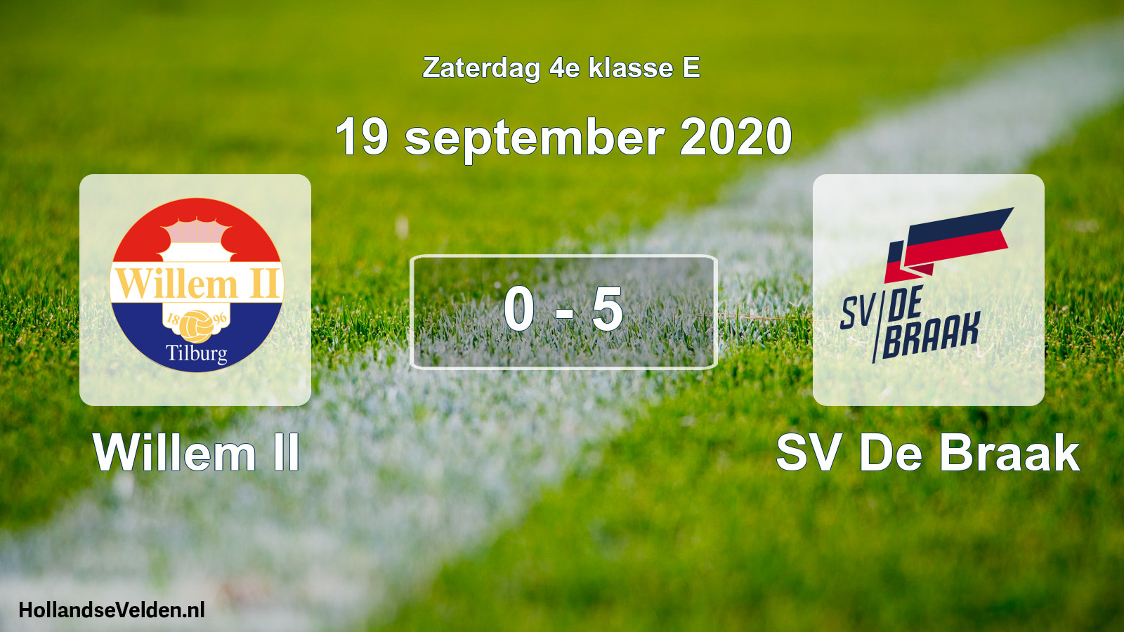 Total number of matches played: Willem II - SV De Braak 0 - 5 (19 September 2020)
