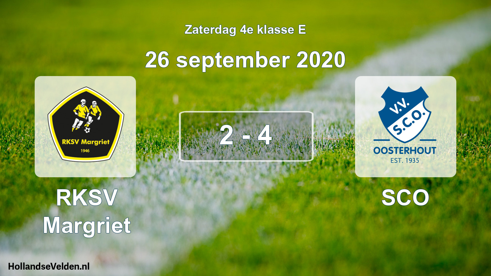 Total number of matches played: RKSV Margriet - SCO 2 - 4 (26 September 2020)