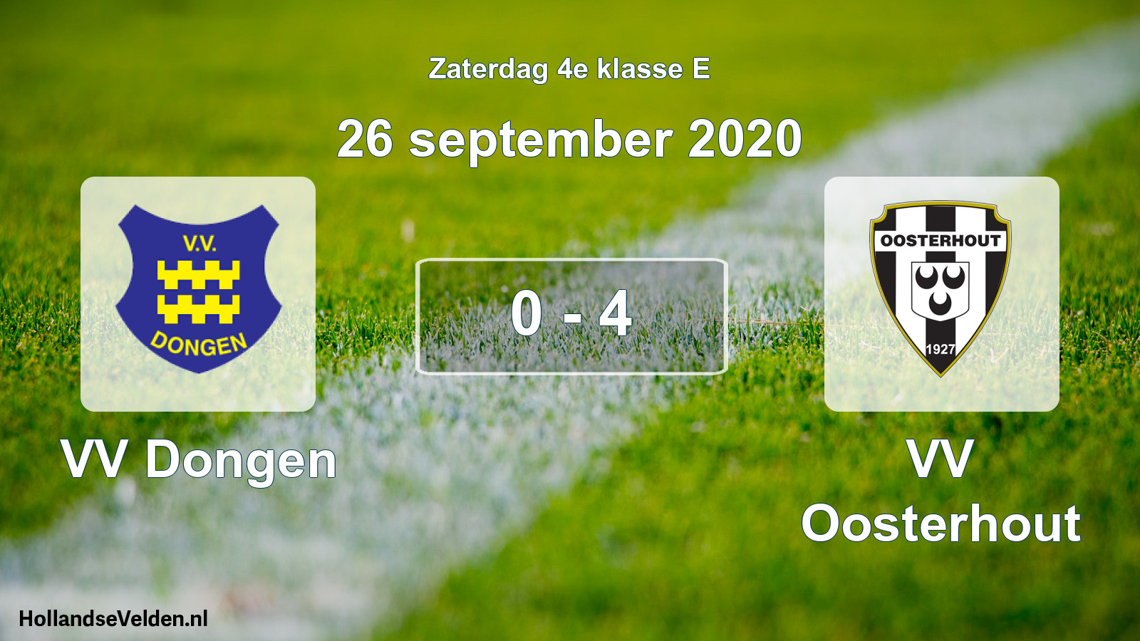 Total number of matches played: VV Dongen - VV Oosterhout 0 - 4 (26 September 2020)