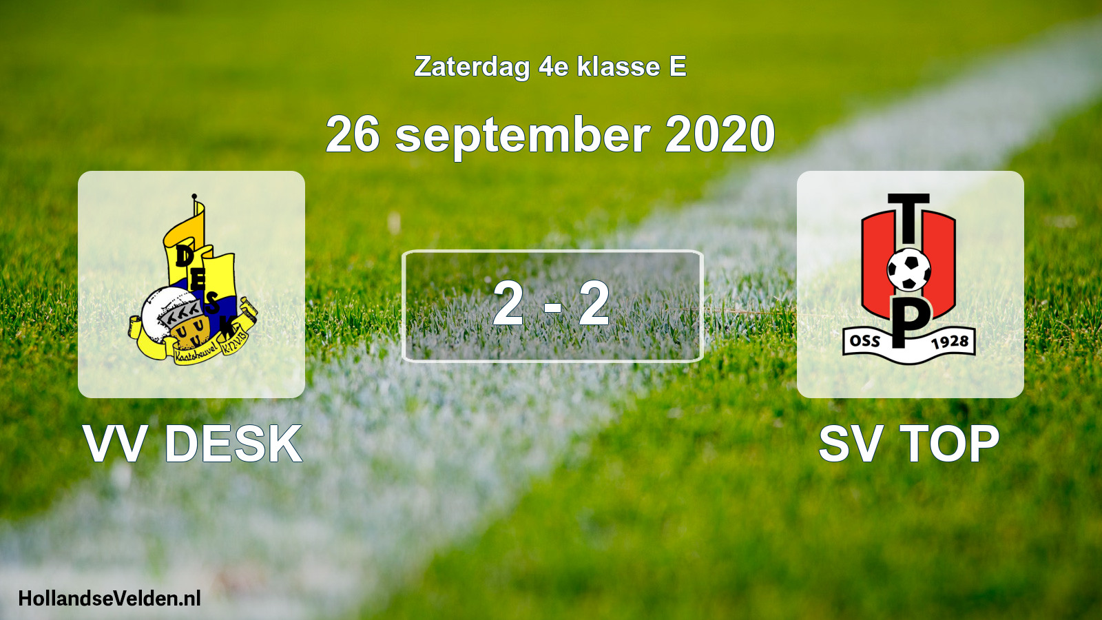 Total number of matches played: VV DESK - SV TOP 2 - 2 (26 September 2020)