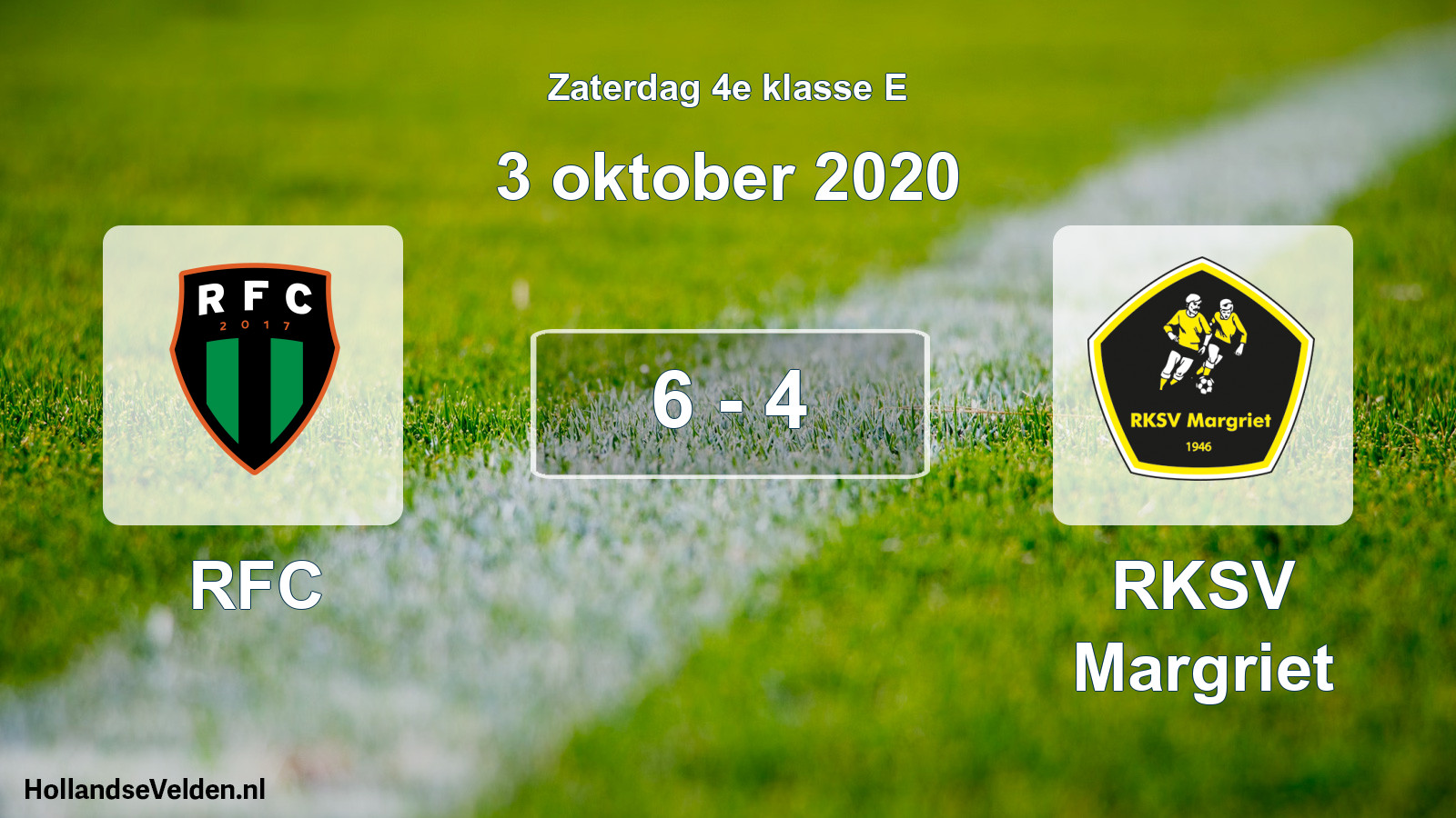 Total number of matches played: RFC - RKSV Margriet 6 - 4 (3 October 2020)