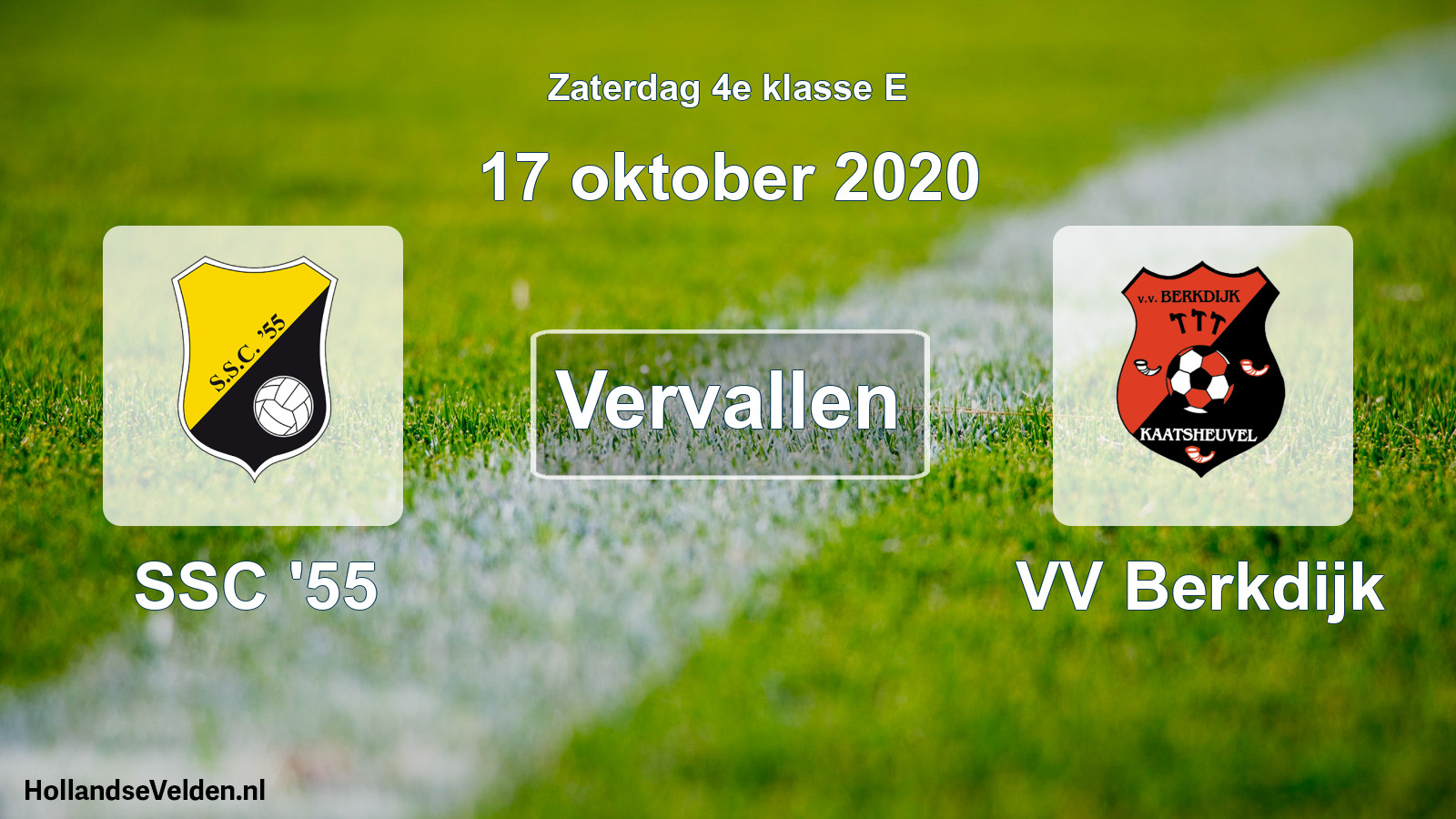 Scheduled Match: SSC '55 - VV Berkdijk (17 October 2020)