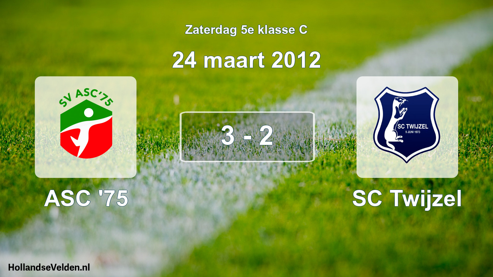 Total number of matches played: ASC '75 - SC Twijzel 3 - 2 (24 March 2012)