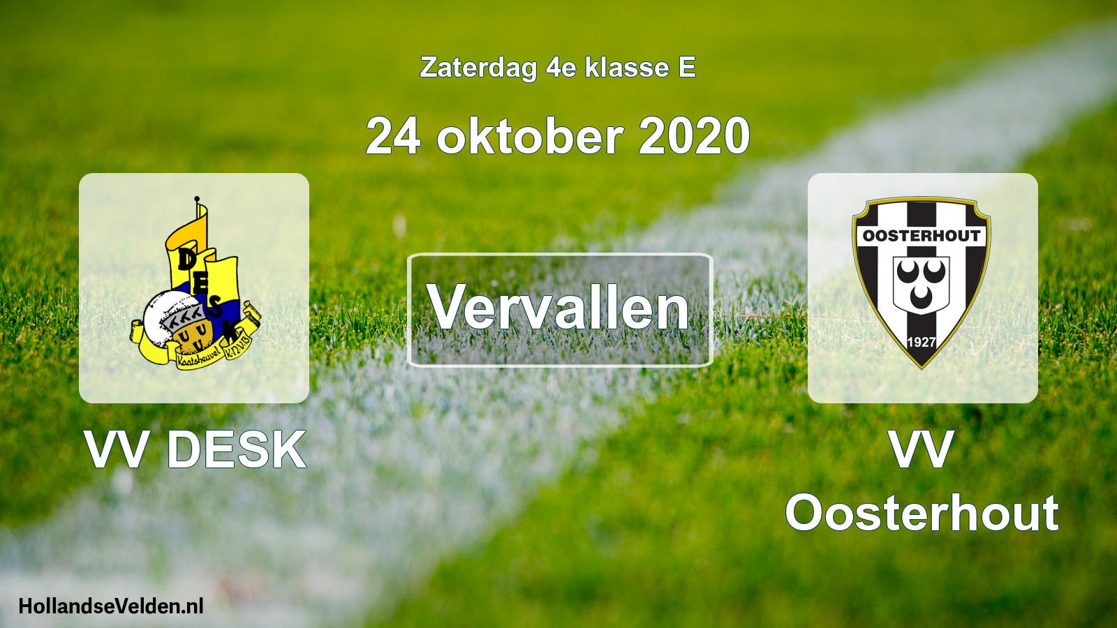Scheduled Match: VV DESK - VV Oosterhout (24 October 2020)