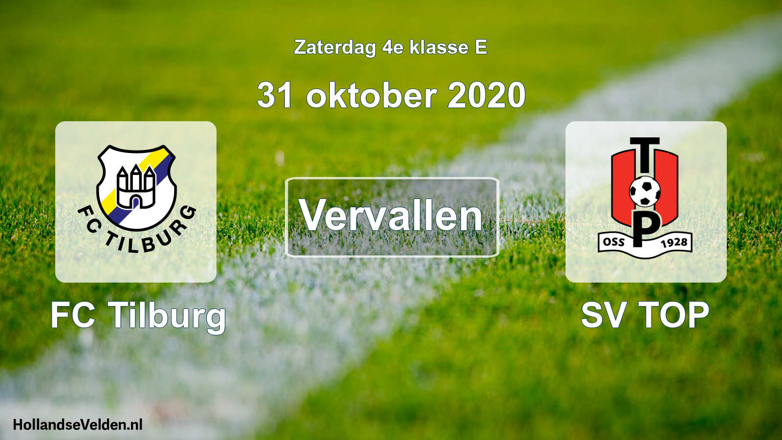 Scheduled Match: FC Tilburg - SV TOP (31 October 2020)