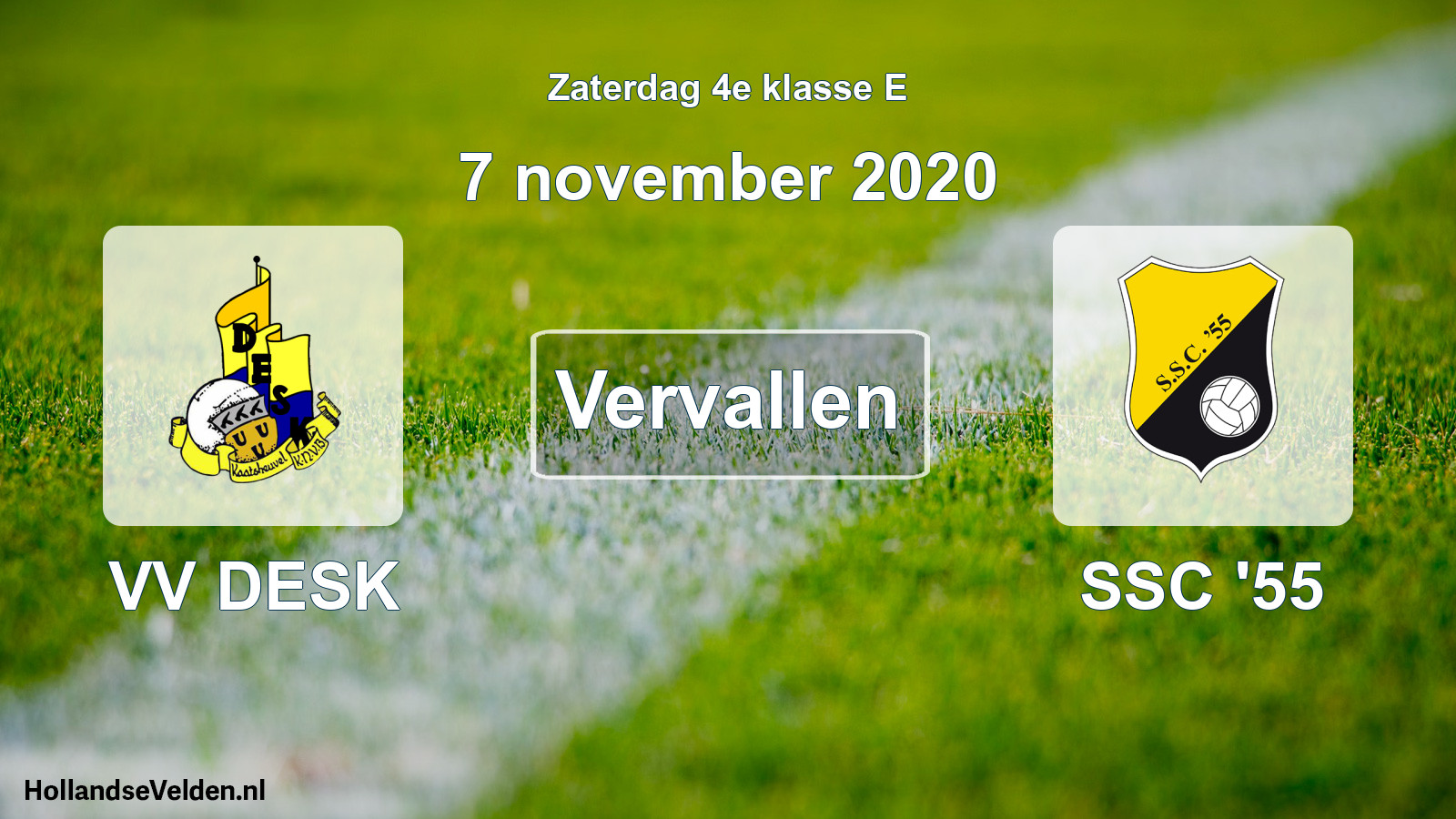 Scheduled Match: VV DESK - SSC '55 (7 November 2020)