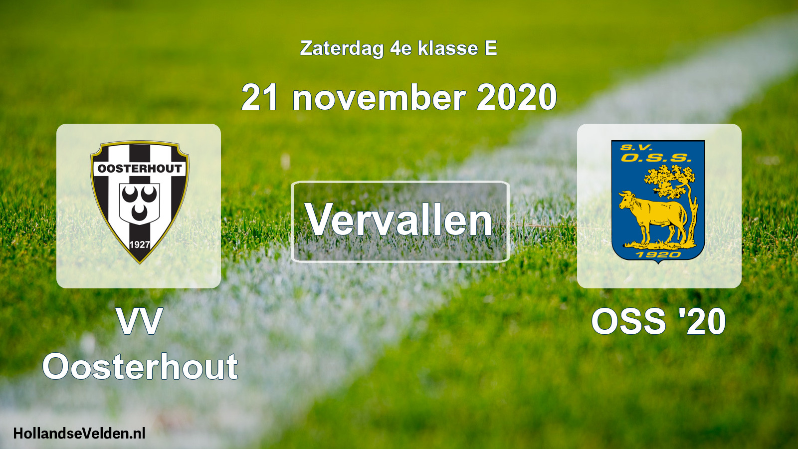 Scheduled Match: VV Oosterhout - OSS '20 (21 November 2020)
