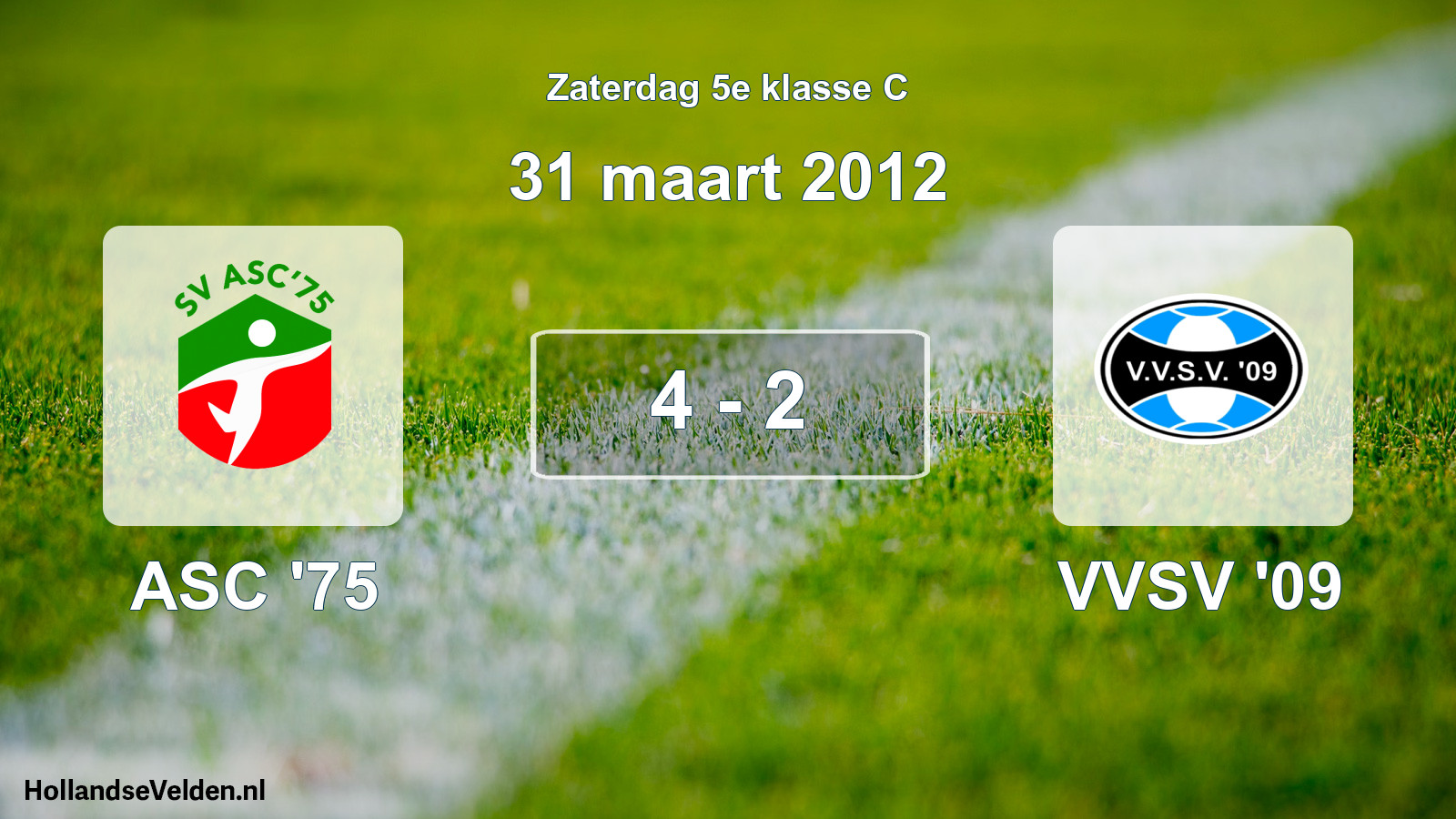 Total number of matches played: ASC '75 - VVSV '09 4 - 2 (31 March 2012)