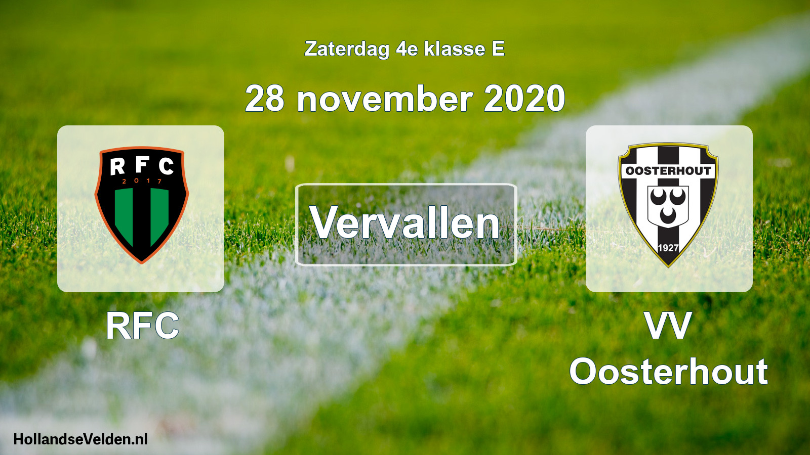 Scheduled Match: RFC - VV Oosterhout (28 November 2020)