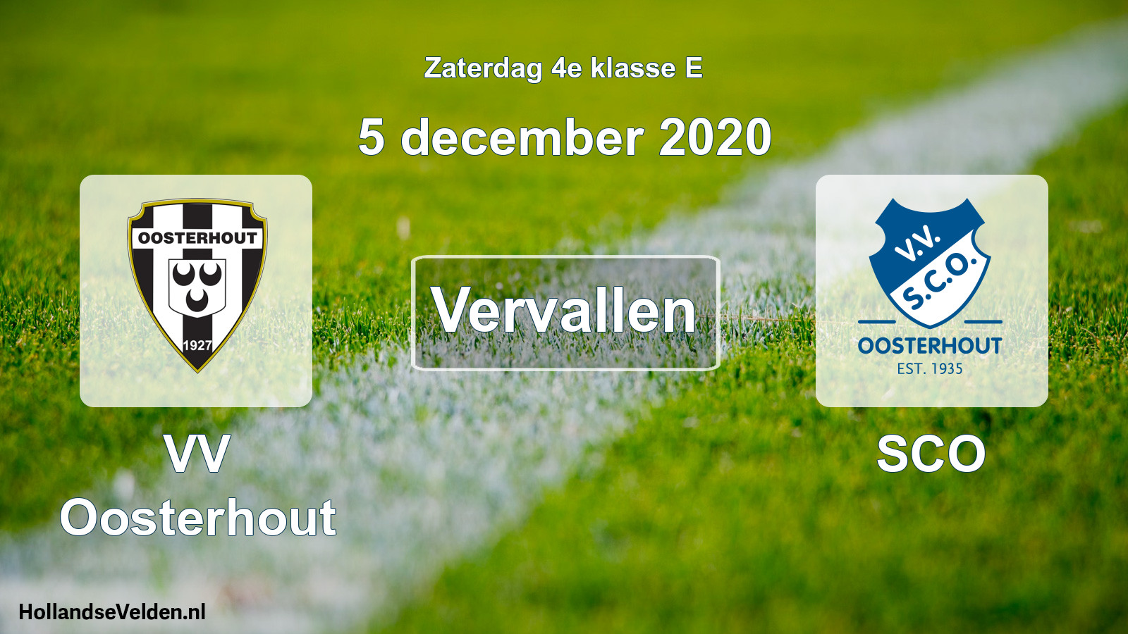 Scheduled Match: VV Oosterhout - SCO (5 December 2020)