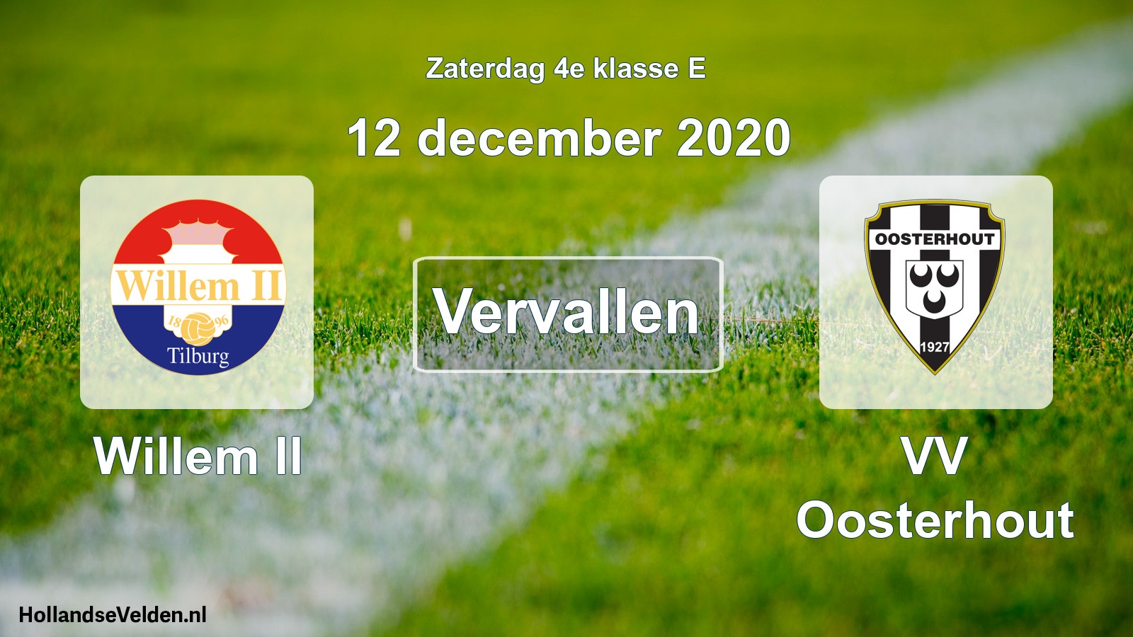 Scheduled Match: Willem II - VV Oosterhout (12 December 2020)