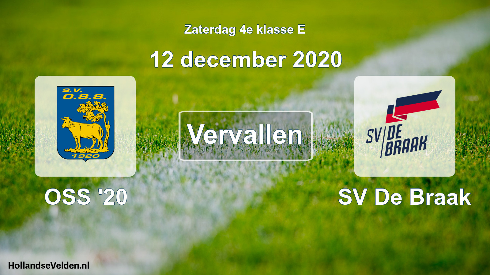 Scheduled Match: OSS '20 - SV De Braak (12 December 2020)