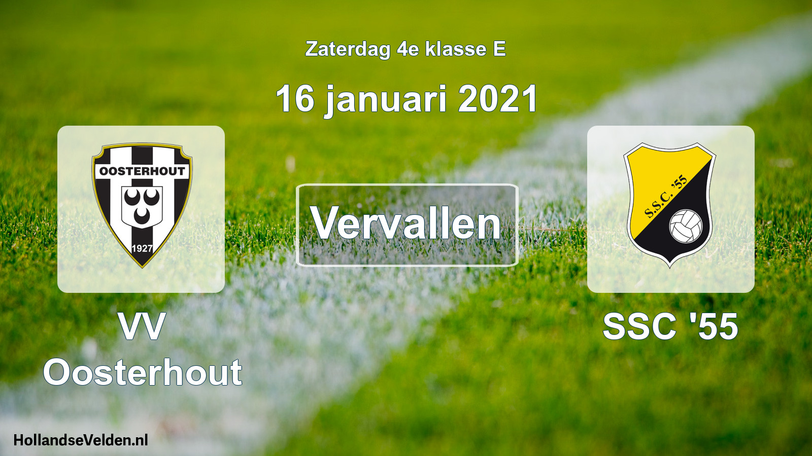Scheduled Match: VV Oosterhout - SSC '55 (16 January 2021)