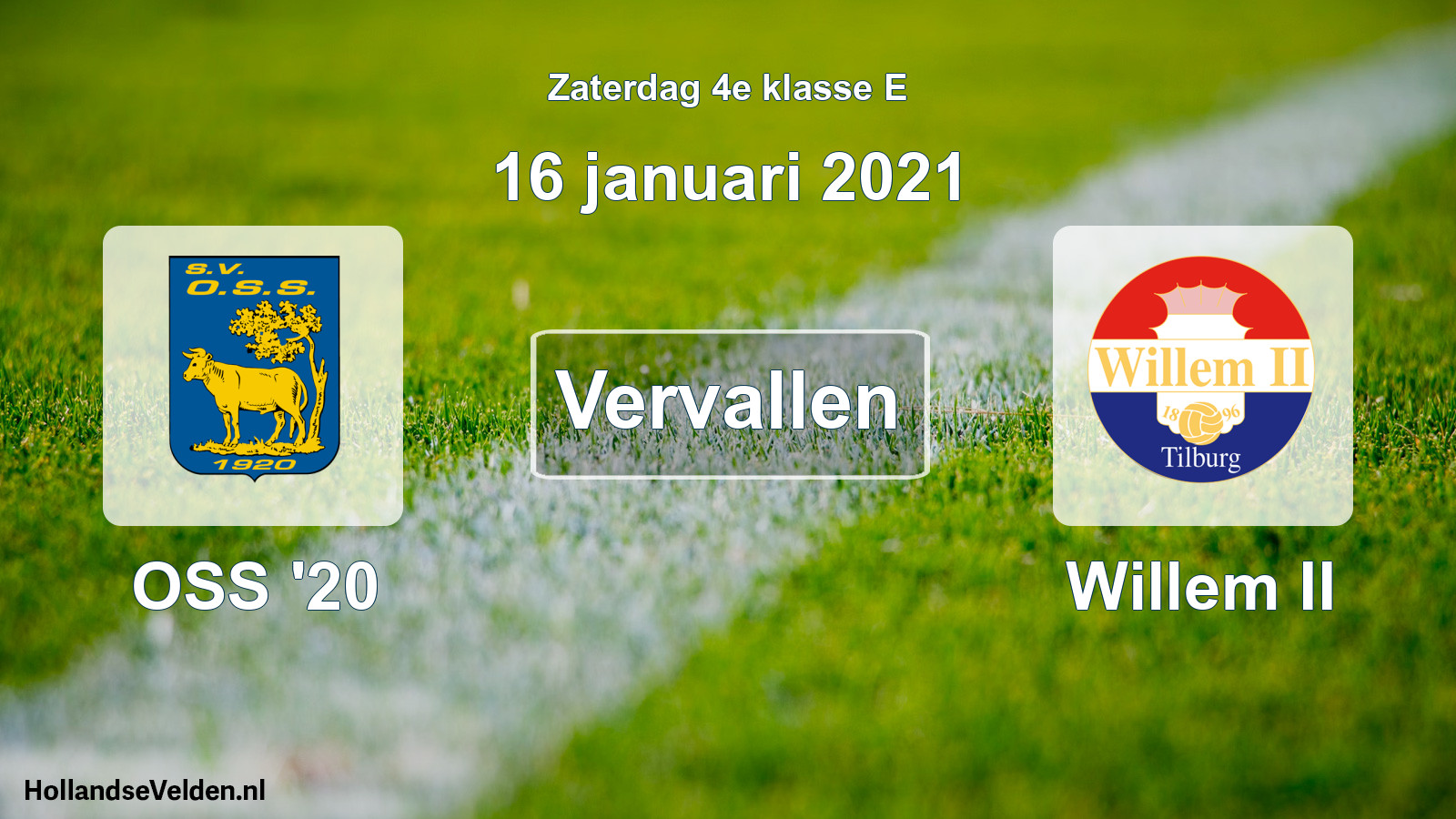 Scheduled Match: OSS '20 - Willem II (16 January 2021)