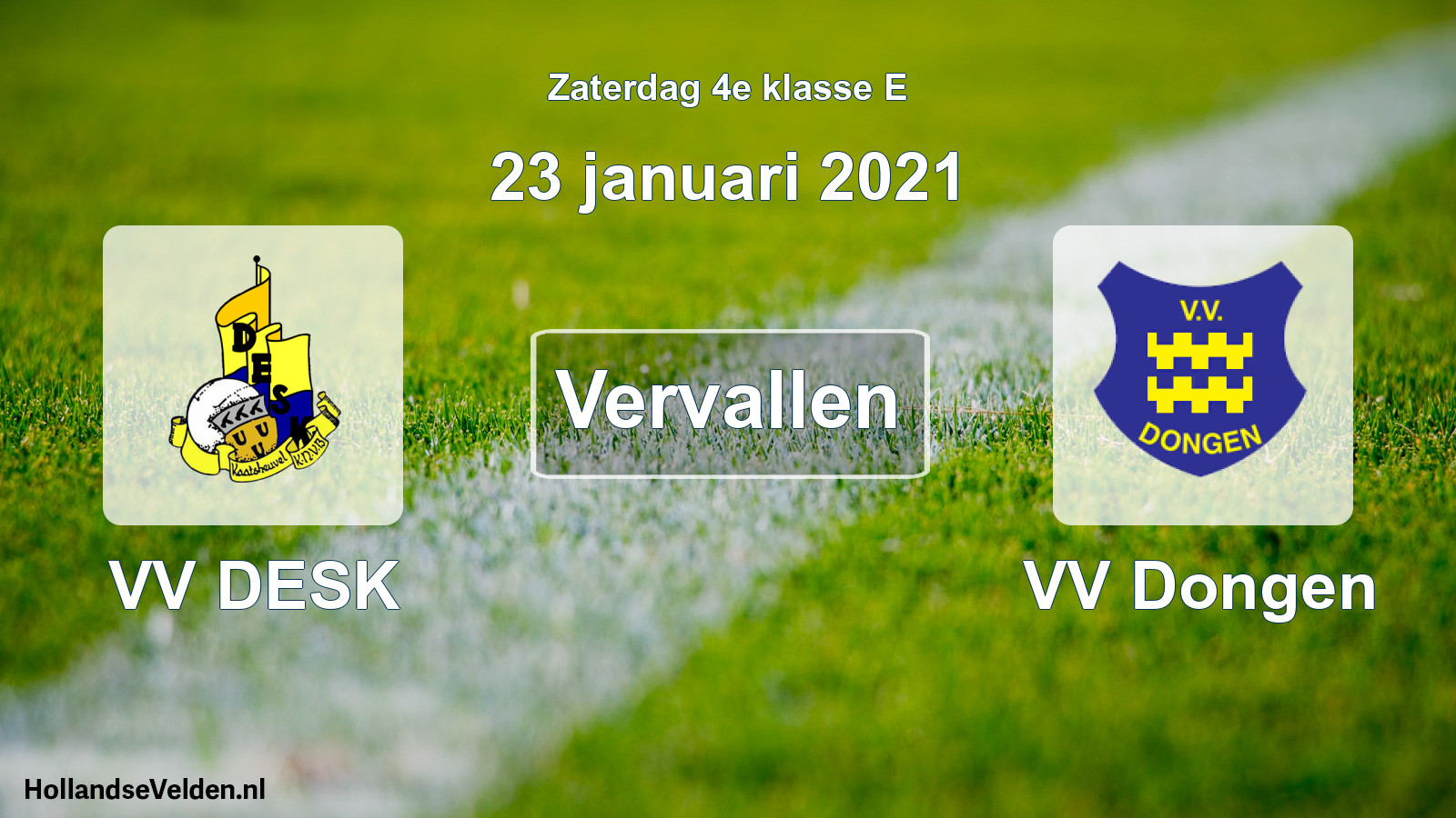 Scheduled Match: VV DESK - VV Dongen (23 January 2021)
