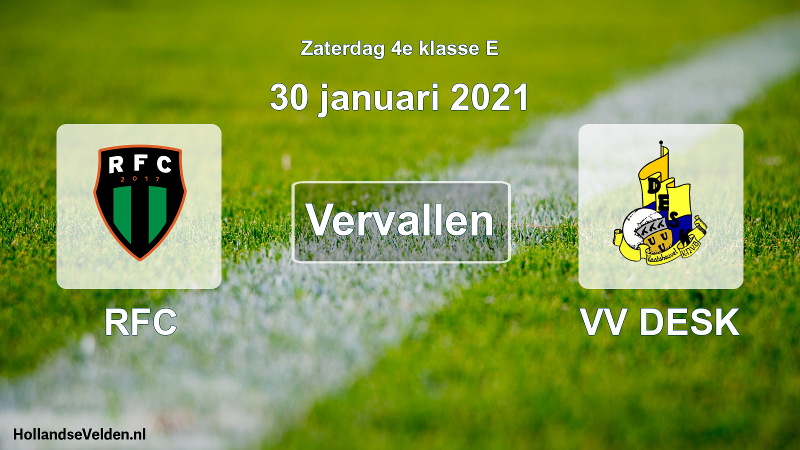 Scheduled Match: RFC - VV DESK (30 January 2021)