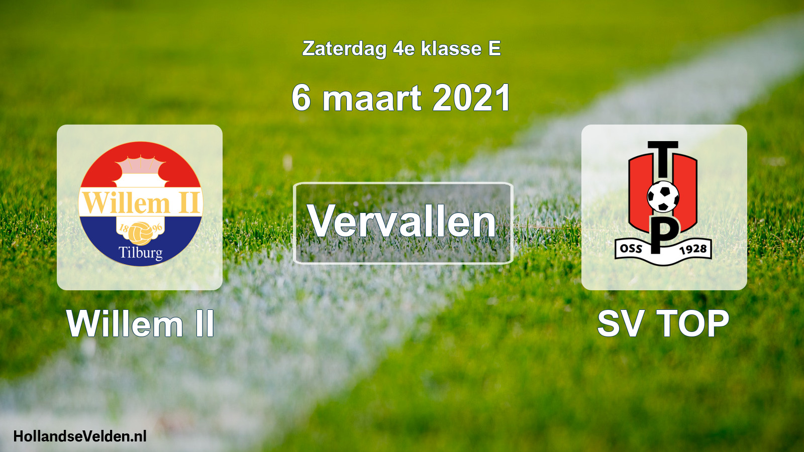 Scheduled Match: Willem II - SV TOP (6 March 2021)