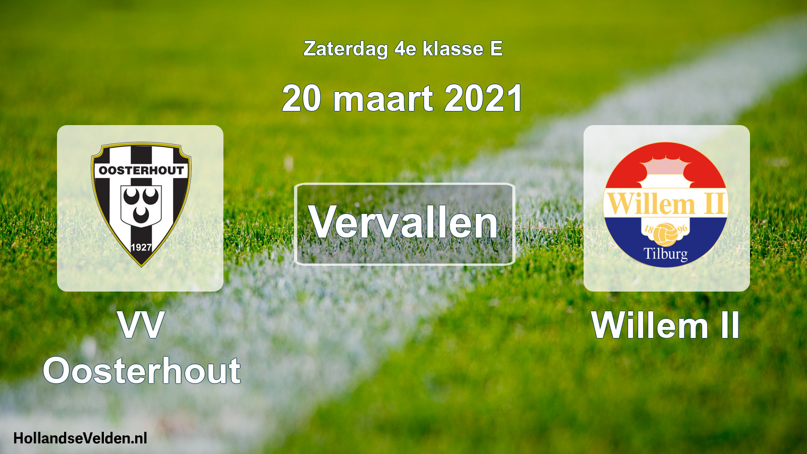 Scheduled Match: VV Oosterhout - Willem II (20 March 2021)