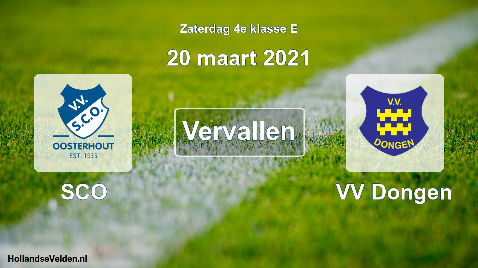 Scheduled Match: SCO - VV Dongen (20 March 2021)