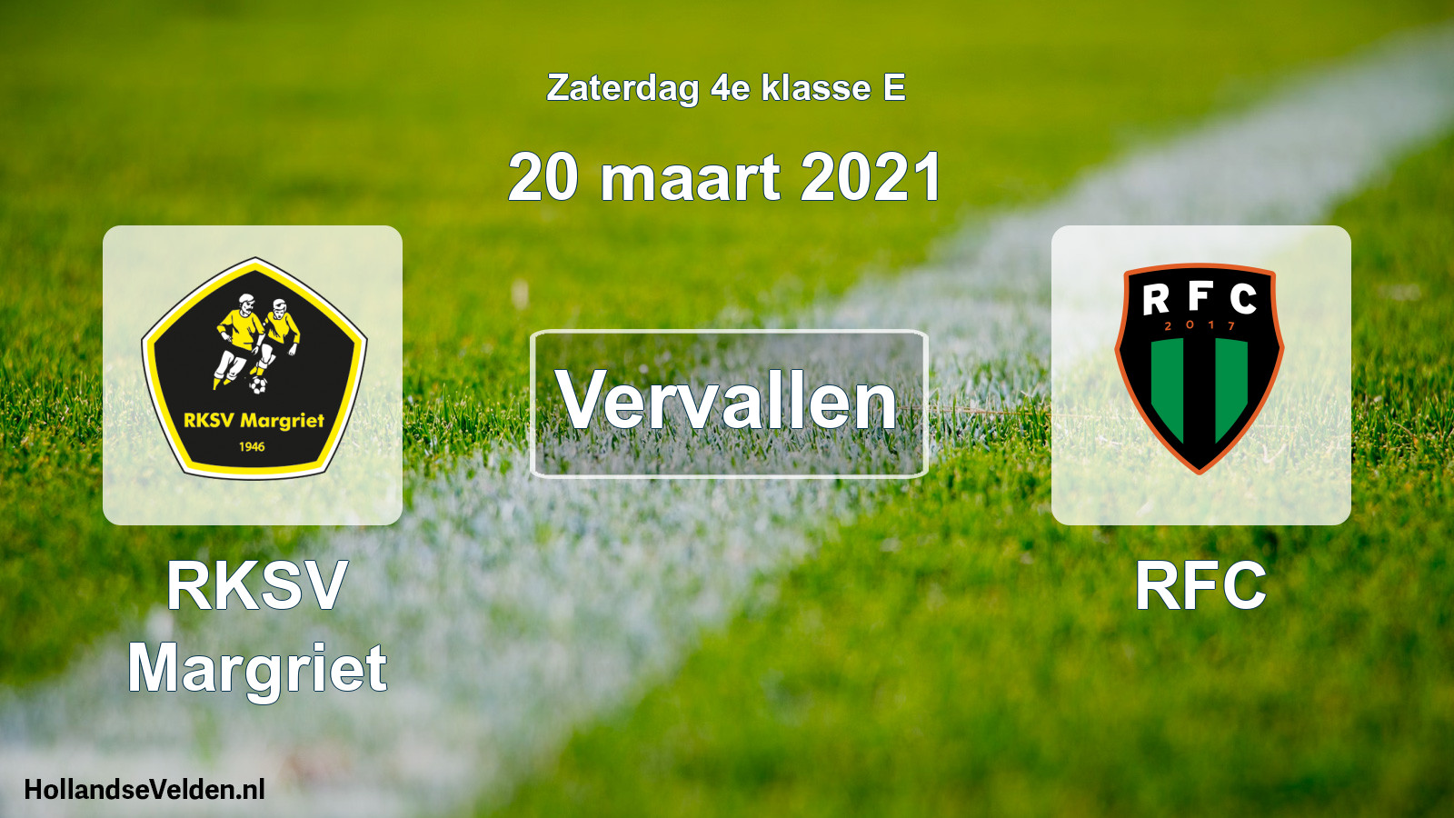 Scheduled Match: RKSV Margriet - RFC (20 March 2021)