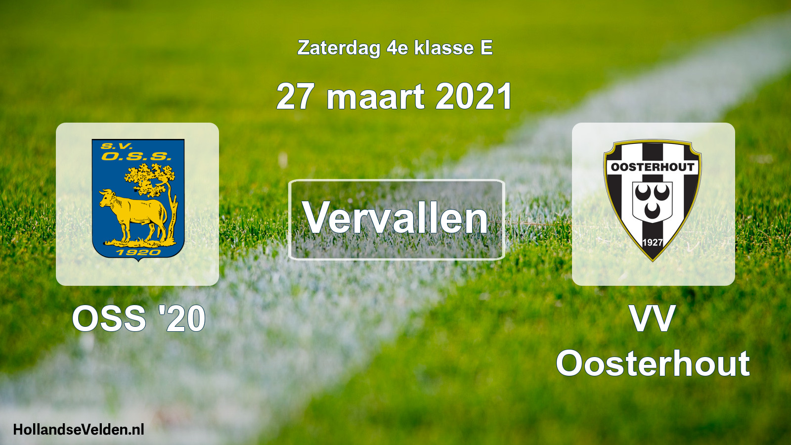 Scheduled Match: OSS '20 - VV Oosterhout (27 March 2021)