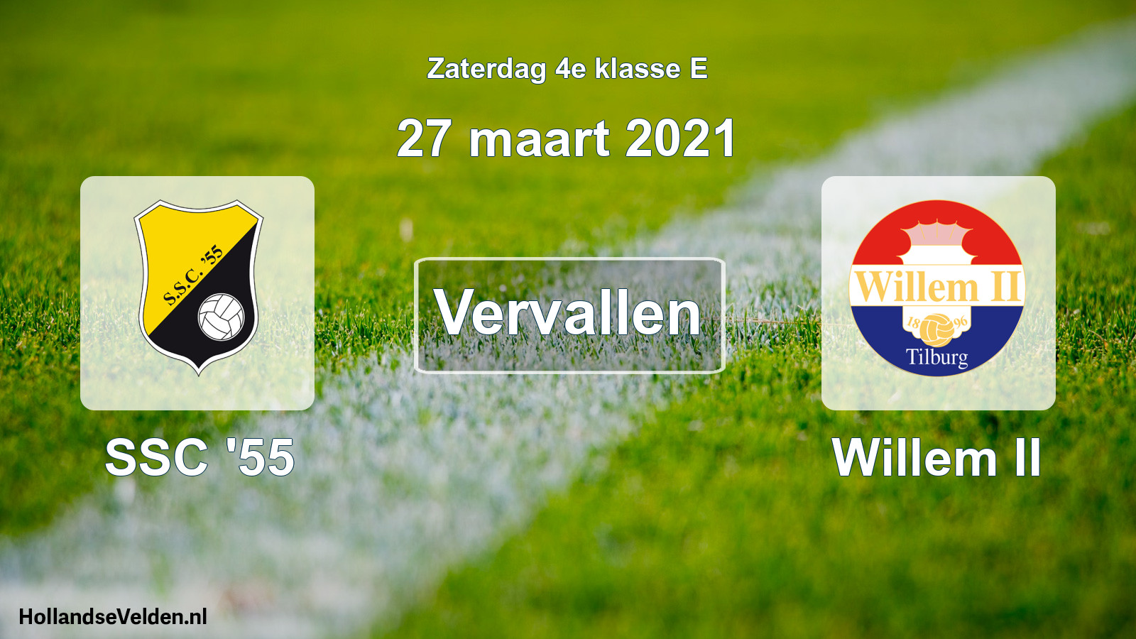 Scheduled Match: SSC '55 - Willem II (27 March 2021)
